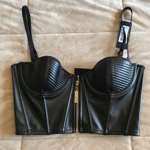 Meshki Ursula Leather Bustier